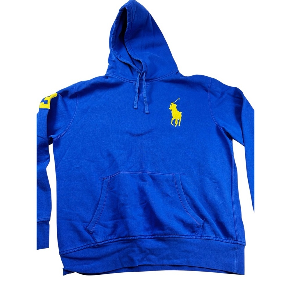 Vintage Polo Ralph Lauren Hoodie – Size XL – Royal Blue Cotton Blend - Picture 3 of 11